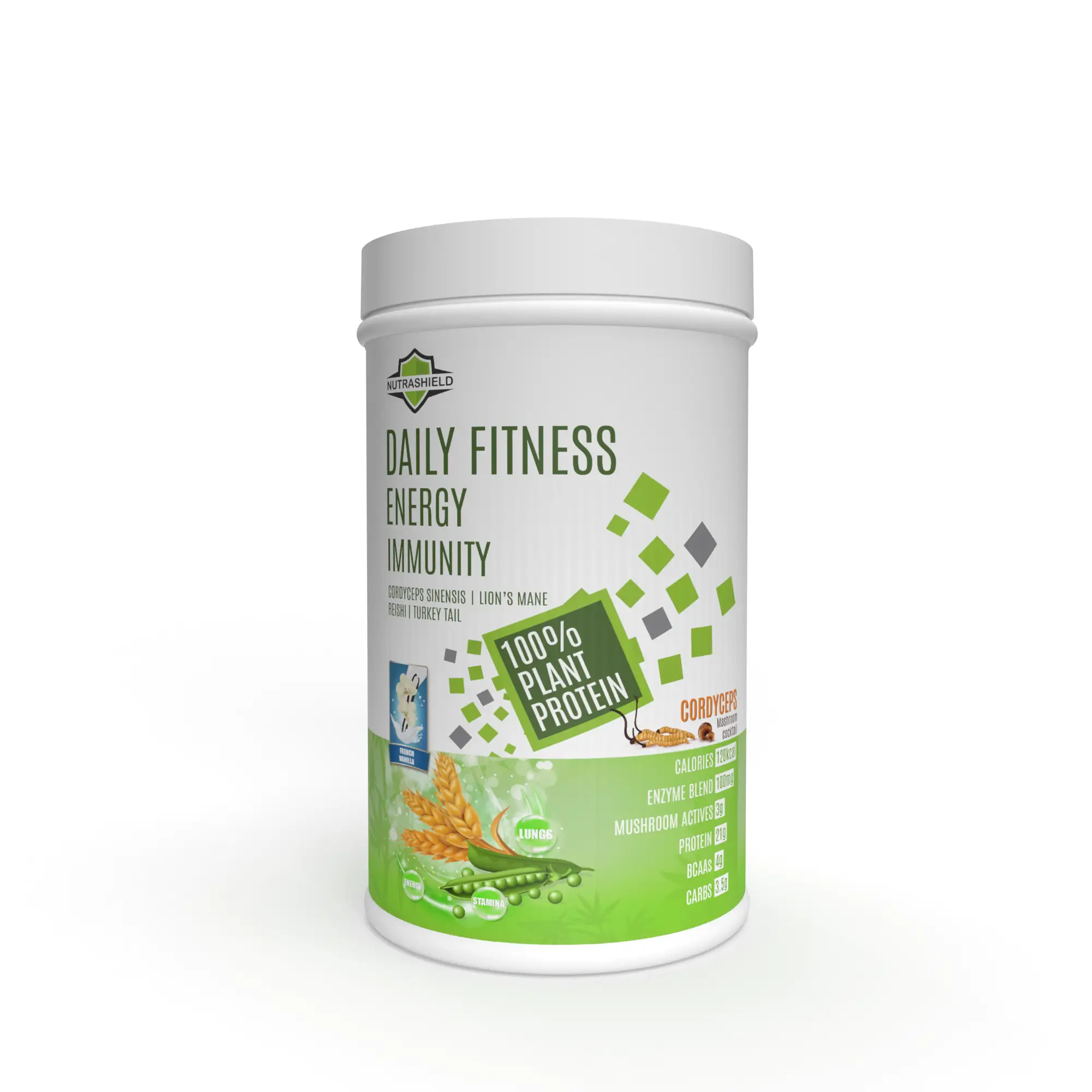 Plant Protein With CORDYCEPS & Mushroom (Vanila) (400g) (HS00525)